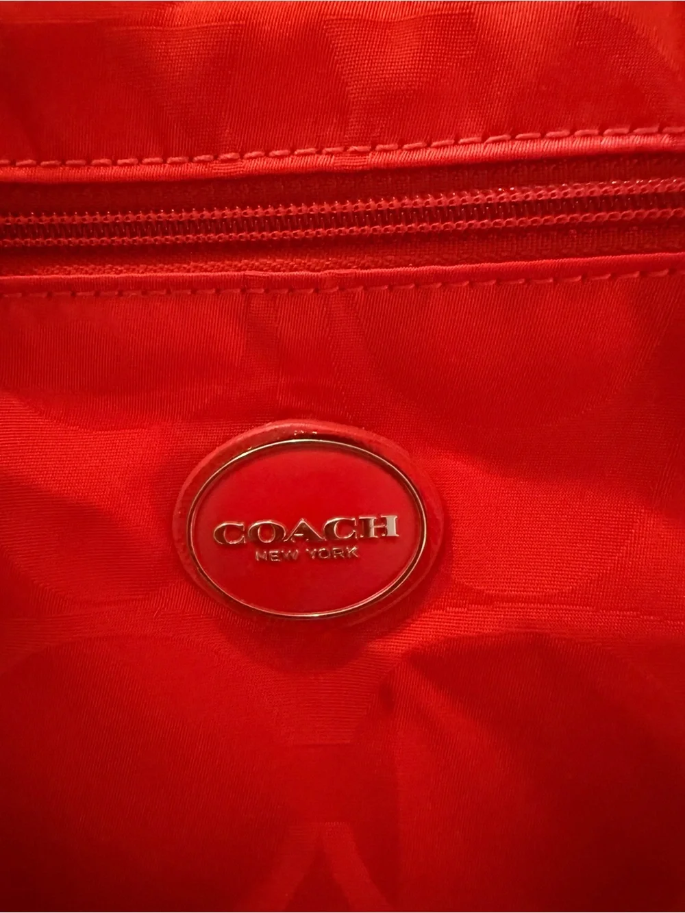 Coach Red Nylon Tote Cross Body Bag